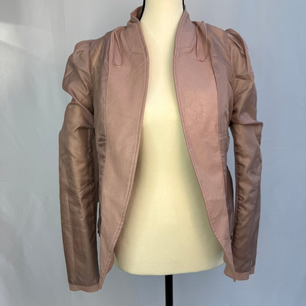 STORY ON Blush Pink Faux Leather Jacket – Size Small